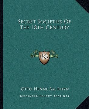 portada secret societies of the 18th century