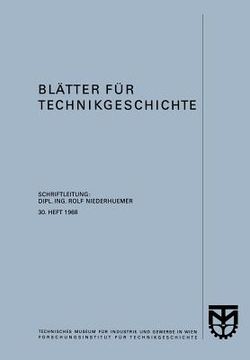 portada Blätter Für Technikgeschichte (en Alemán)
