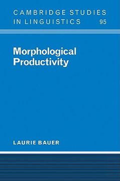 portada Morphological Productivity (Cambridge Studies in Linguistics) (en Inglés)