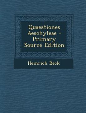 portada Quaestiones Aeschyleae (in Latin)