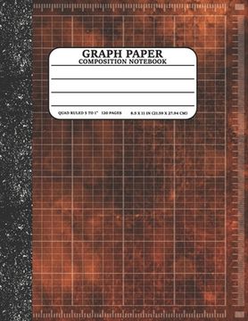 portada Graph Paper Composition Notebook: Math and Science Lover Graph Paper Cover Watercolor Orange (Quad Ruled 5 squares per inch, 120 pages) Birthday Gifts
