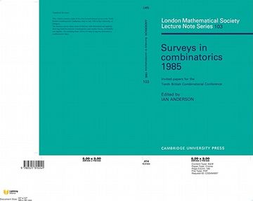 portada Surveys in Combinatorics 1985 Paperback: 10Th (London Mathematical Society Lecture Note Series) (in English)