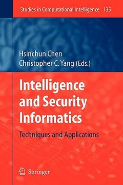 portada intelligence and security informatics: techniques and applications (en Inglés)