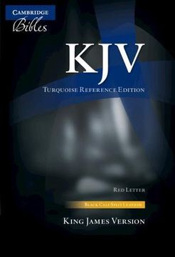 portada Kjv Turquoise Reference Bible, Black Calf Split Leather, Red-Letter Text, Kj674: Xr (en Inglés)
