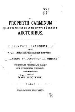 portada De Propertii Carminum quae pertinent ad antiquitatem romanam auctoribus (en Latin)