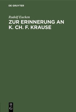 portada Zur Erinnerung an k. Ch. F. Krause (German Edition) [Hardcover ] (en Alemán)
