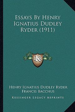 portada essays by henry ignatius dudley ryder (1911) (in English)