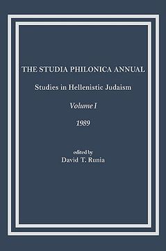 portada the studia philonica annual: studies in hellenistic judaism, volume i, 1989 (en Inglés)