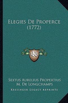 portada Elegies De Properce (1772) (in French)