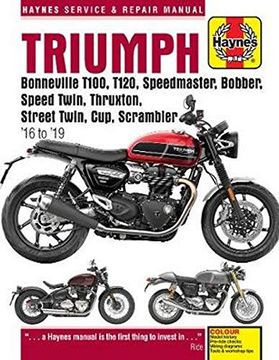 portada Triumph Bonneville T100, T120, Speedmaster, Bobber, Speed Twin, Thruxton, Street Twin, Cup, Scrambler (16 to 19) (Haynes Service & Repair Manuals) 