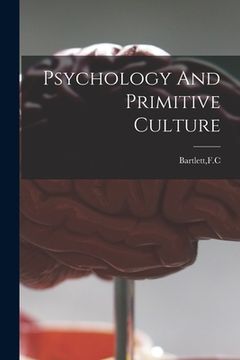 portada Psychology And Primitive Culture (en Inglés)