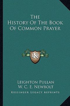 portada the history of the book of common prayer