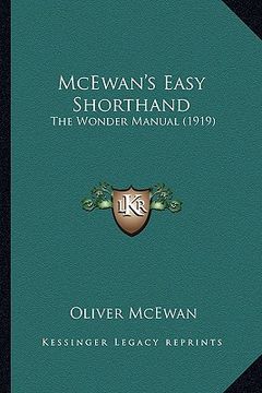 portada mcewan's easy shorthand: the wonder manual (1919) (en Inglés)