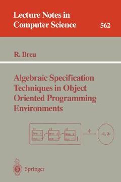 portada algebraic specification techniques in object oriented programming environments (en Inglés)