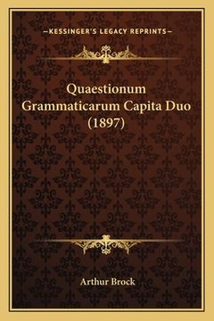 portada Quaestionum Grammaticarum Capita Duo (1897) (in Latin)