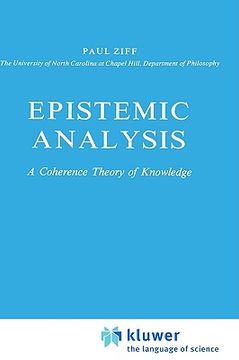 portada epistemic analysis: a coherence theory of knowledge (in English)