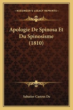portada Apologie De Spinosa Et Du Spinosisme (1810) (en Francés)