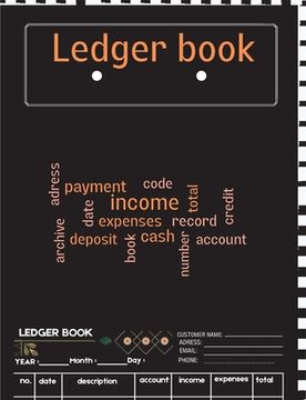 portada Ledger Book: A Complete Expense Tracker Notebook, Expense Ledger, Bookkeeping Record Book for Small Business or Personal Use - Ledg (en Inglés)
