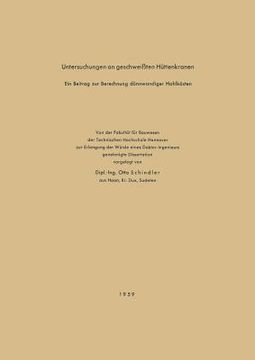 portada Untersuchungen an Geschweißten Hüttenkranen: Ein Beitrag Zur Berechnung Dünnwandiger Hohlkästen (in German)