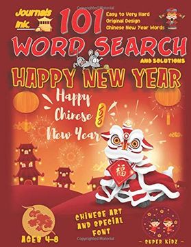 portada 101 Word Search for Kids: Super Kidz Book. Children - Ages 4-8. Chinese new Year, Beautiful Dragon. Custom art and Letters Interior w. Time! (Superkidz - new Year Search for Kids) 