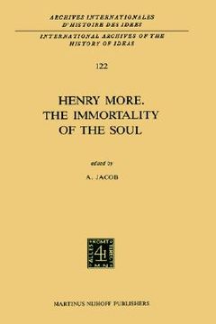 portada henry more. the immortality of the soul: edited with an introduction and notes (en Inglés)