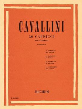 portada 30 capriccios: clarinet solo (en Inglés)