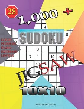 portada 1,000 + sudoku jigsaw 10x10: Logic puzzles hard - extreme levels (en Inglés)