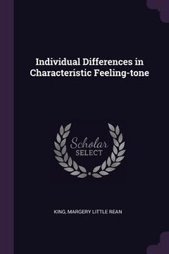 portada Individual Differences in Characteristic Feeling-tone (in English)