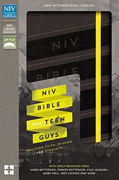 portada NIV Bible for Teen Guys, Imitation Leather, Charcoal, Elastic Closure: Building Faith, Wisdom and Strength (en Inglés)