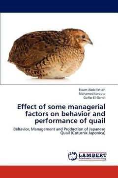 portada effect of some managerial factors on behavior and performance of quail (in English)