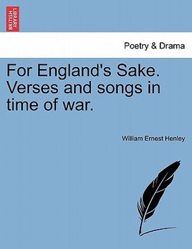 portada for england's sake. verses and songs in time of war.