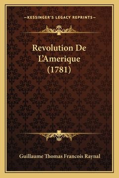 portada Revolution De L'Amerique (1781) (en Francés)