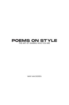 portada Poems on Style: the Art of Sharing Who You Are (en Inglés)