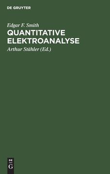 portada Quantitative Elektroanalyse (German Edition) [Hardcover ] (en Alemán)