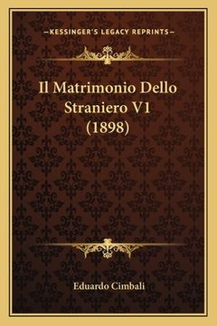 portada Il Matrimonio Dello Straniero V1 (1898) (en Italiano)