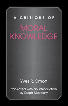 portada A Critique of Moral Knowledge (en Inglés)
