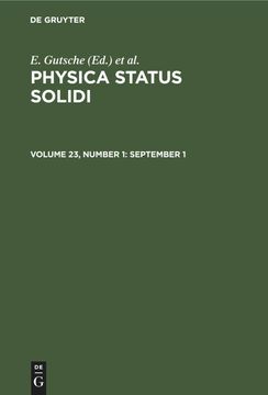 portada Physica Status Solidi, Volume 23, Number 1, September 1 (en Inglés)