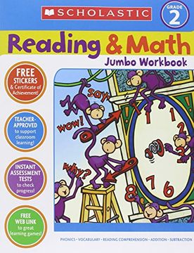 portada Reading & Math Jumbo Workbook: Grade 2 (in English)