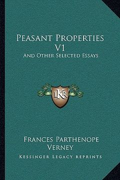portada peasant properties v1: and other selected essays (en Inglés)