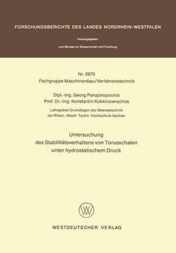 portada Untersuchung des Stabilitätsverhaltens von Torusschalen unter hydrostatischem Druck (Forschungsberichte des Landes Nordrhein-Westfalen) (German Edition)