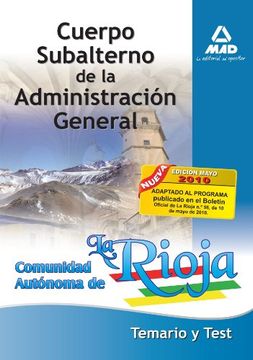 portada Cuerpo Subalterno De La Administración General De La Comunidad Autónoma De La Rioja. Temario Y Test