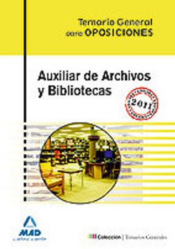 portada Auxiliar De Archivos Y Bibliotecas Temario General