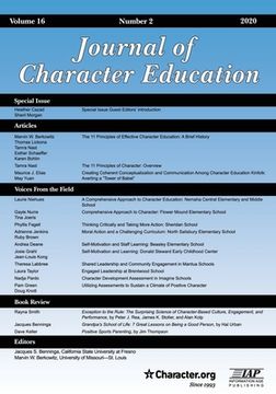 portada Journal of Character Education Volume 16 Number 2 2020 (in English)