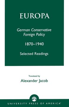 portada Europa: German Conservative Foreign Policy 1870-1940 (in English)