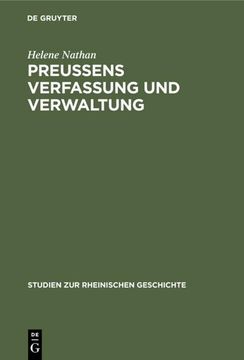 portada Preussens Verfassung und Verwaltung (in German)