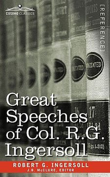 portada great speeches of col. r. g. ingersoll (en Inglés)