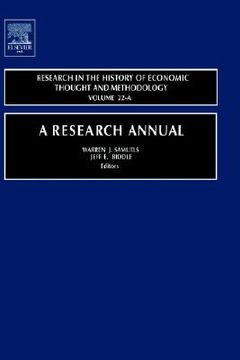 portada a research annualres history econ thought meth vol 22a (rhet)
