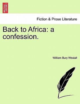 portada back to africa: a confession. (en Inglés)