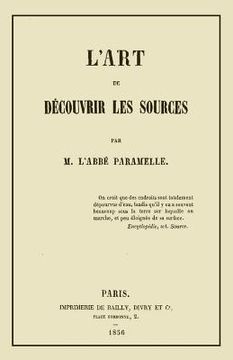 portada L'Art de Decouvrir les Sources: La Geognosie (en Francés)