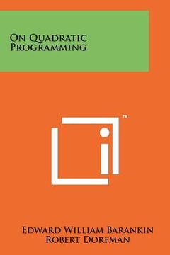 portada on quadratic programming (en Inglés)